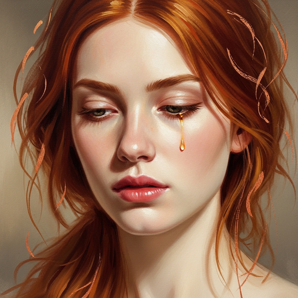 Quiet Presence - Fine Art Portrait Print in Warm Copper Tones